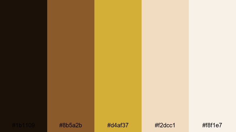vintage amber studio gold brown color palette with hex codes