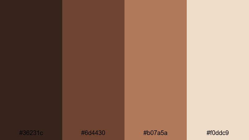 vintage coffee titles brown color palette with hex codes