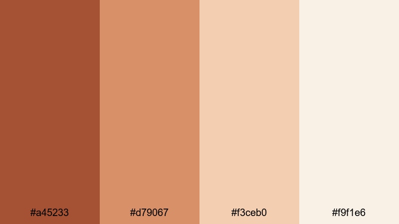 vintage film ginger wash ginger color palette with hex codes