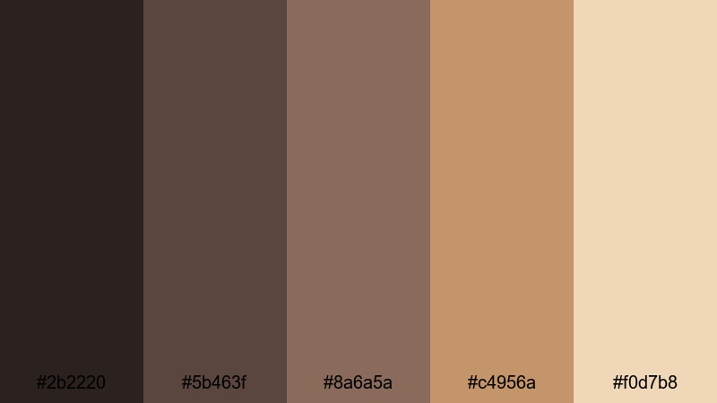 vintage film grain brown copper color palette with hex codes