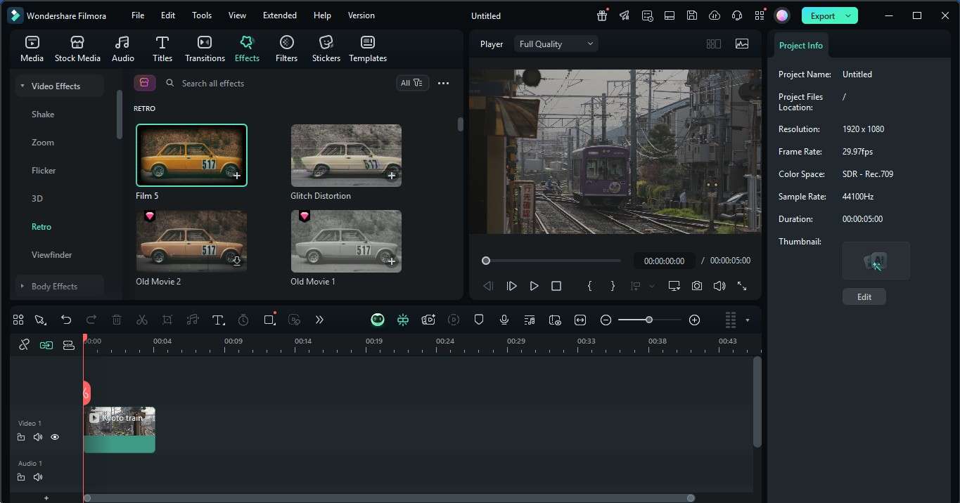 add vintage film overlay on video