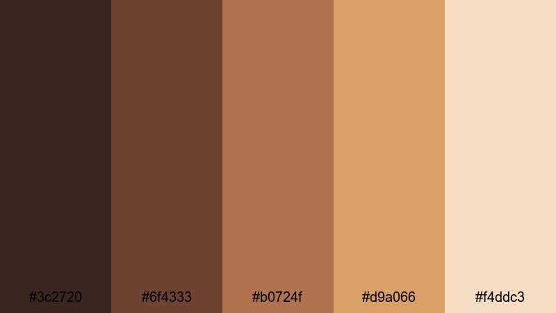 vintage film roast dark brown color palette with hex codes