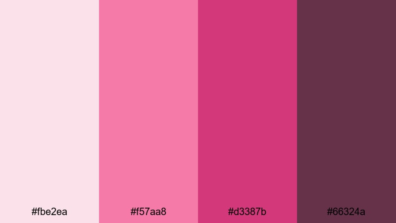 vintage film romance red magenta color palette with hex codes