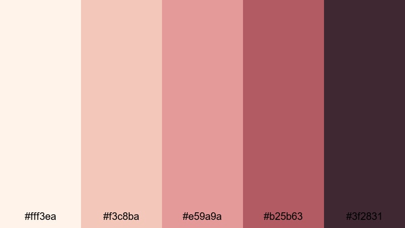 vintage film romance valentines day color palette with hex codes