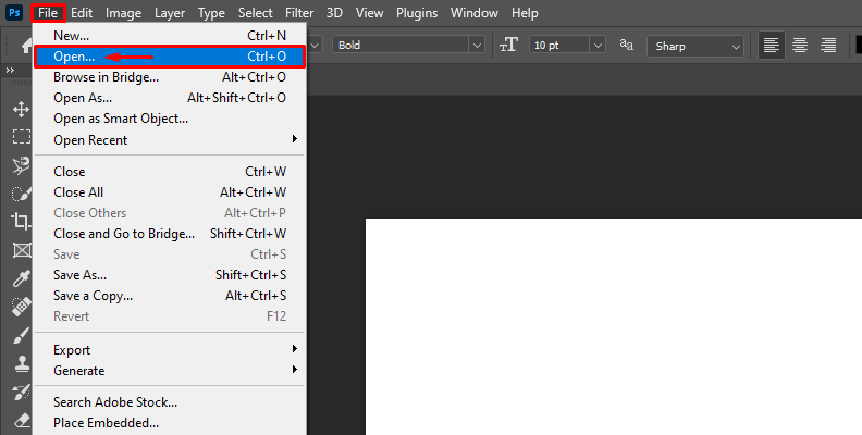 open image to apply vintage filter photoshop