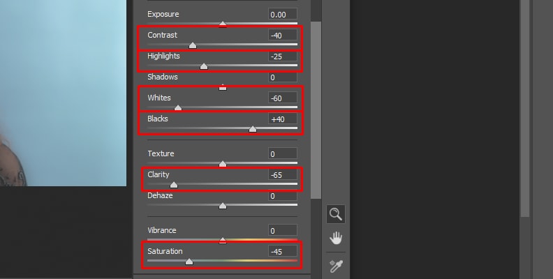 do manual adjustments to achieve vintage look