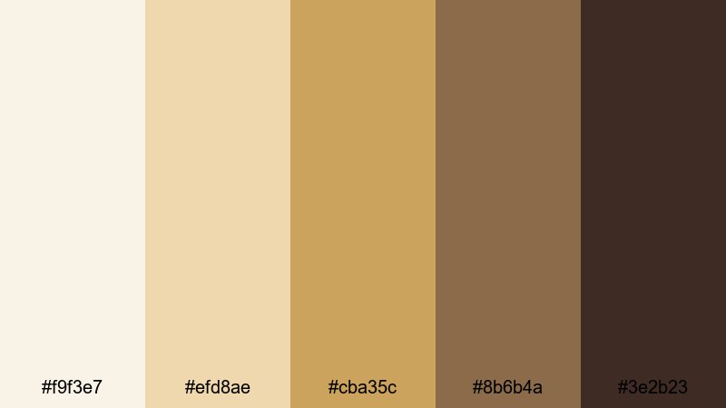 vintage heirloom sparkle champagne gold color palette with hex codes