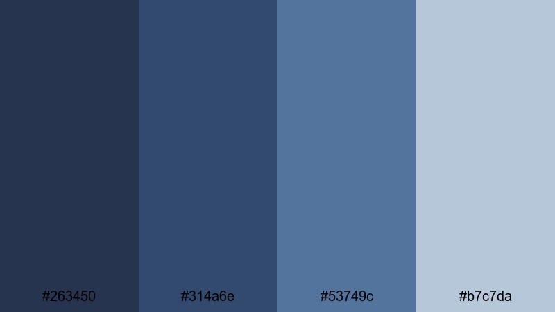 vintage indigo story denim color palette with hex codes
