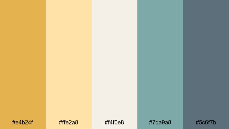 vintage kitchen enamel harvest gold color palette with hex codes