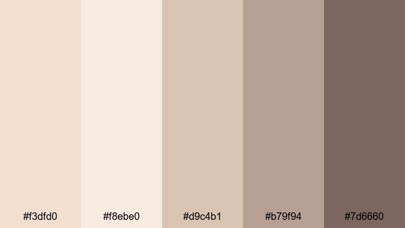vintage lace keepsake champagne pink color palette with hex codes