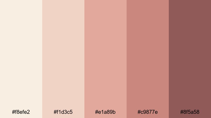 vintage lace rose rose gold color palette with hex codes