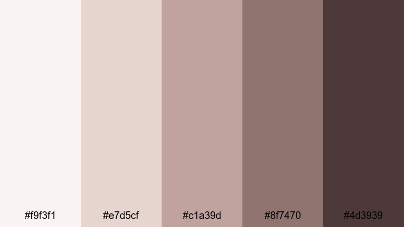 vintage lace salon mauve taupe color palette with hex codes