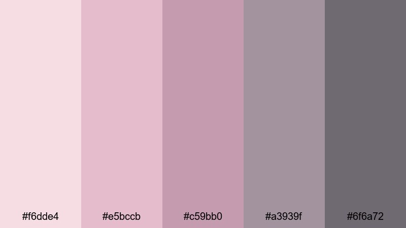vintage mauve apartment pink gray color palette with hex codes