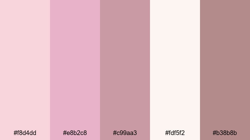 vintage peony letters blush pink color palette with hex codes