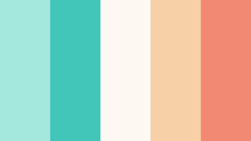 vintage poolside diary radiant turquoise color palette with hex codes
