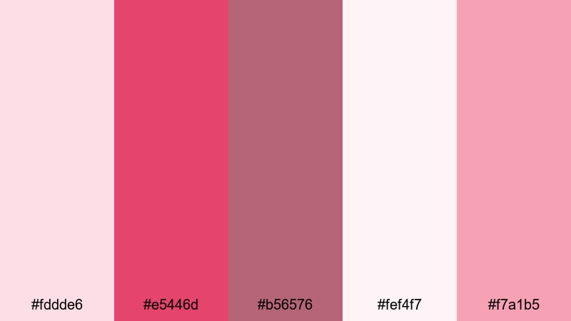 vintage raspberry postcard raspberry pink color palette with hex codes