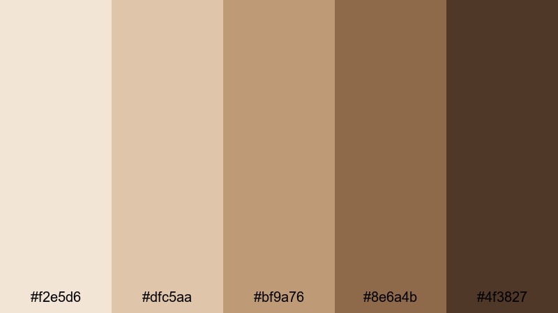 vintage reel fawn fawn color palette with hex codes