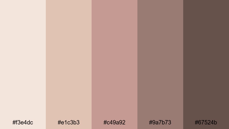 vintage rose apartment taupe color palette with hex codes