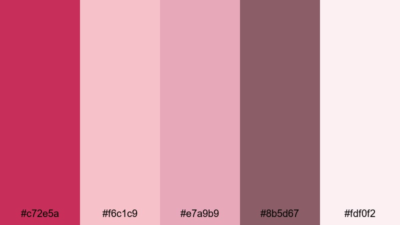 vintage rose ceremony cerise color palette with hex codes