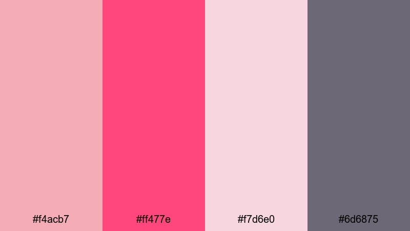 vintage rose letters deep pink color palette with hex codes