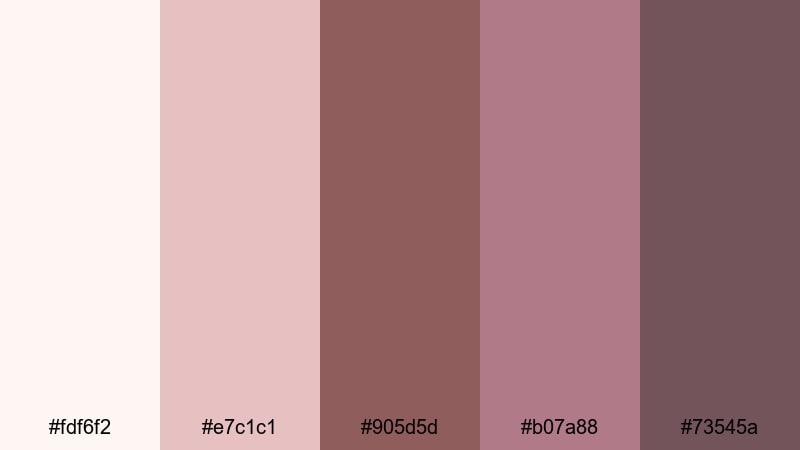 vintage rose letters rose taupe color palette with hex codes