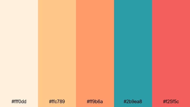 vintage soda stand orange cream color palette with hex codes