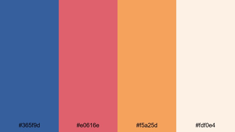 vintage story glow blue red orange color palette with hex codes