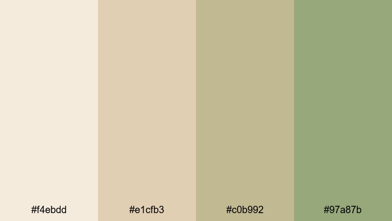 vintage tea filter beige green color palette with hex codes