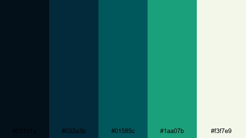 vintage teal arcade blue dark green color palette with hex codes