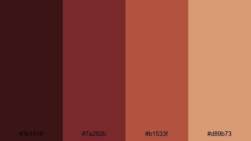 vintage theater velvet brown red color palette with hex codes