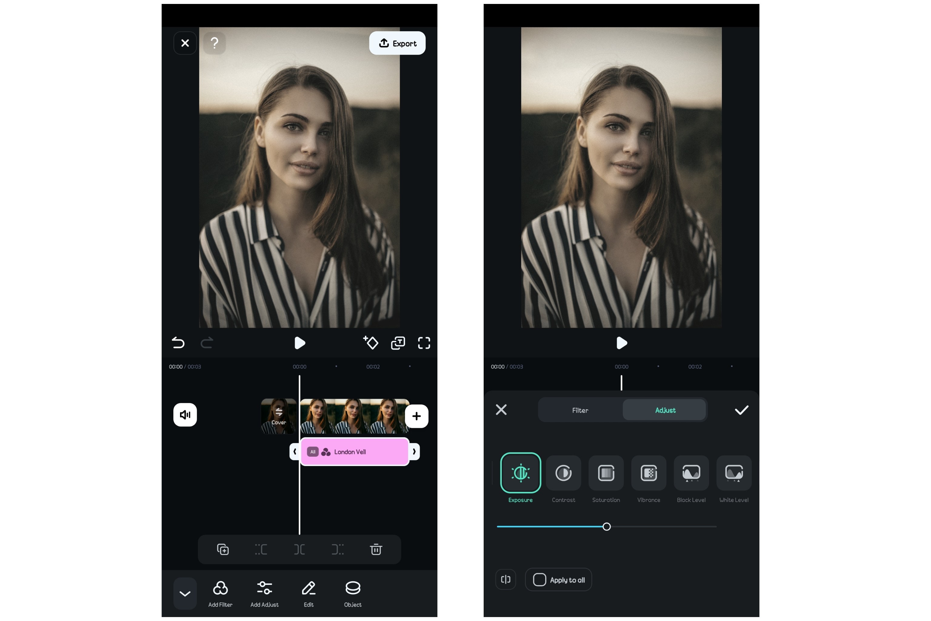 adjust vintage video filter