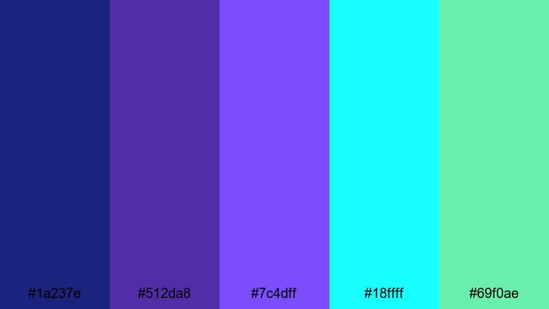 violet cyber pulse violet color palette with hex codes
