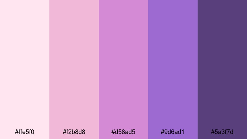 violet rose story violet purple color palette with hex codes