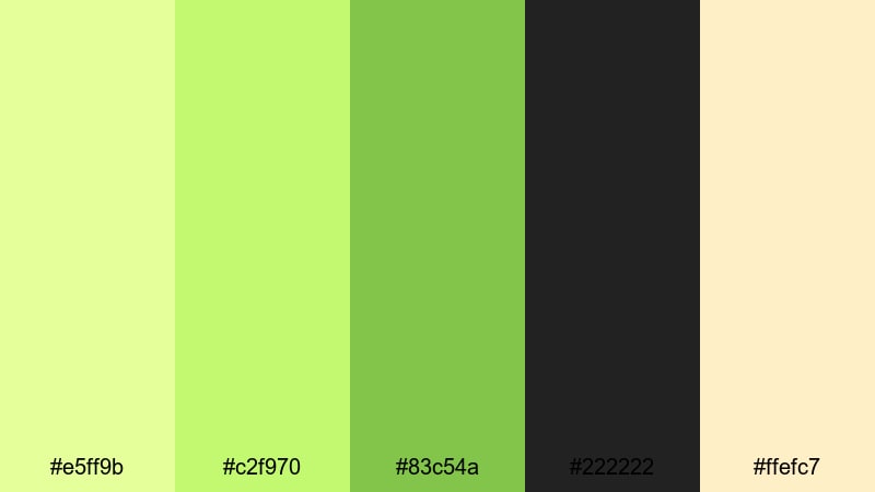 viral matcha thumbnail lime color palette with hex codes