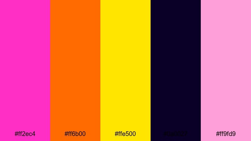 viral pop thumbnail fuchsia pink color palette with hex codes