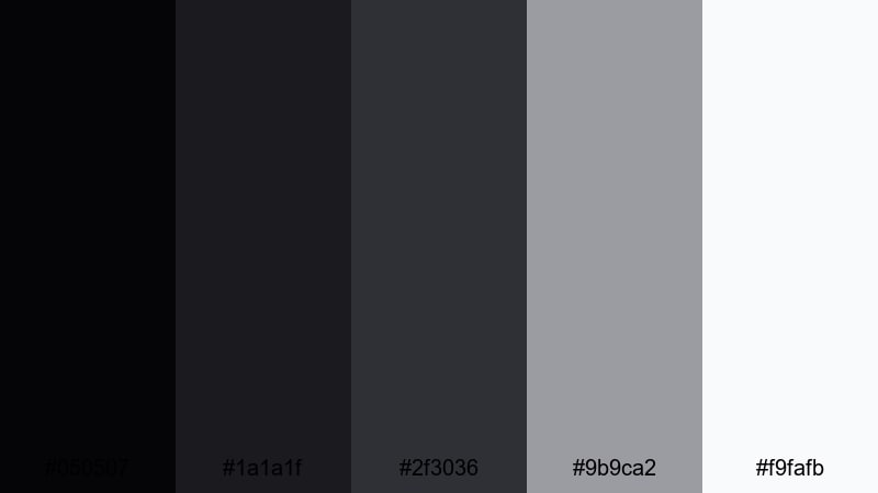 viral thumbnail pop black gray color palette with hex codes
