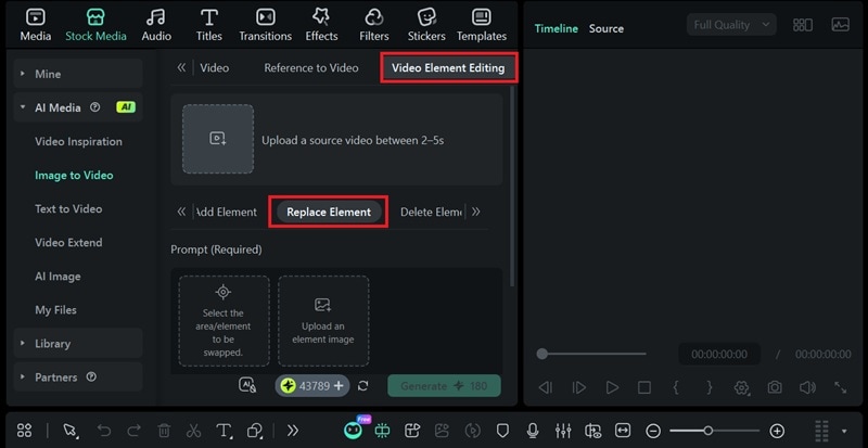 access filmora video element editing