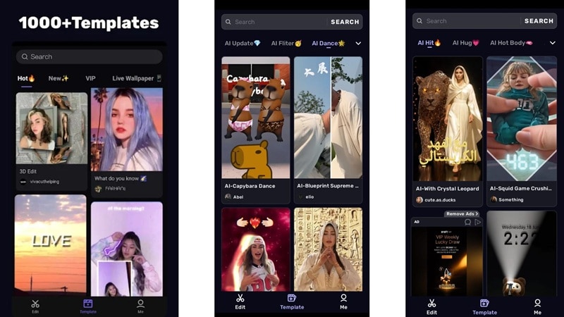 vivacut app video templates