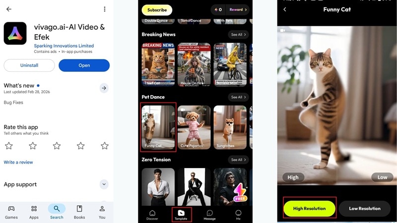 select template from vivago