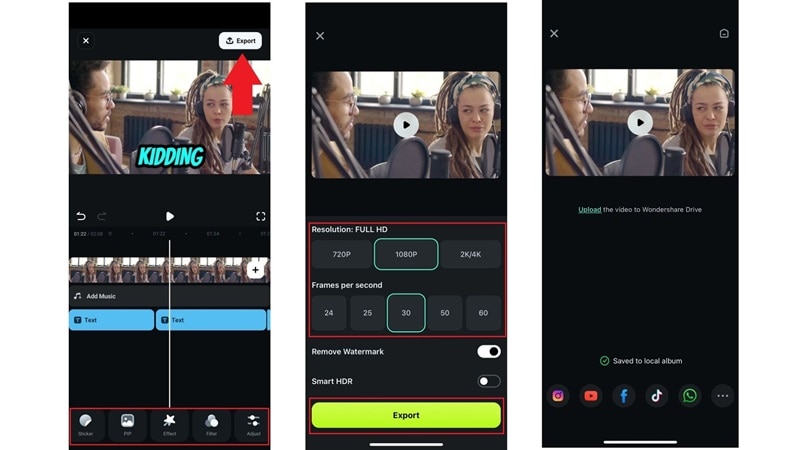 enhance your video and save it