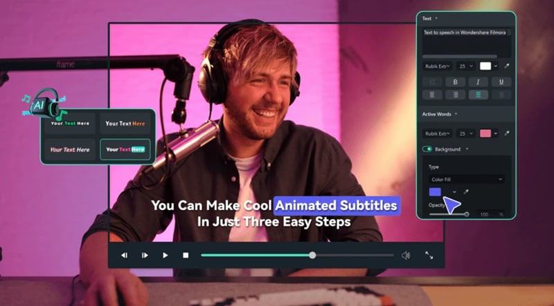 filmora auto caption feature