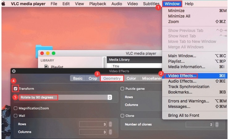 rotate video vlc mac