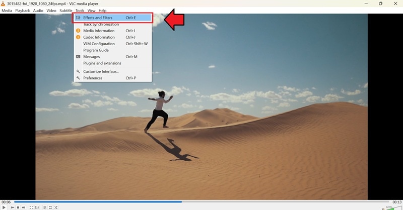 open the effects and filters settings