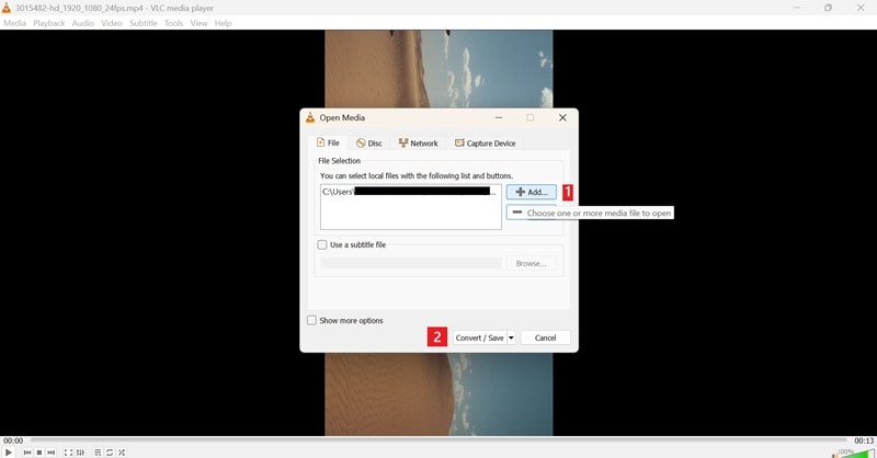 click add and select video