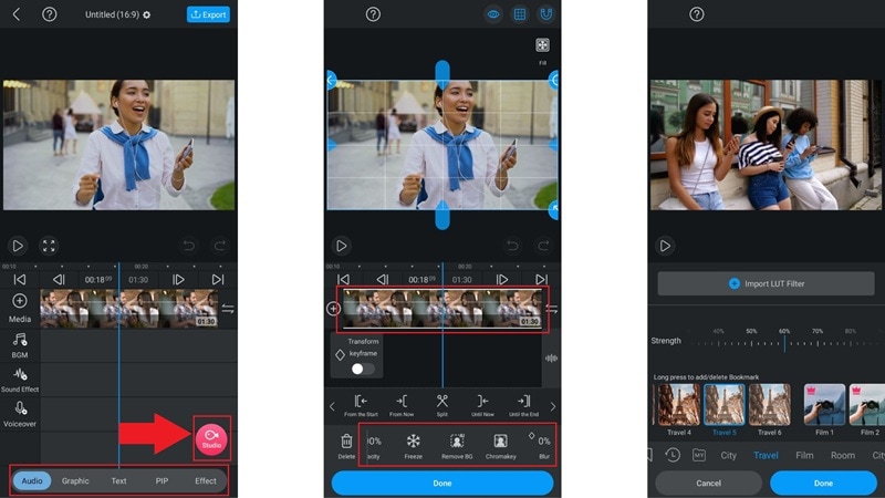 editing with vllo video editor
