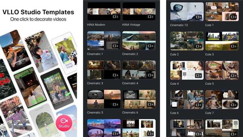 vllo editing app templates library