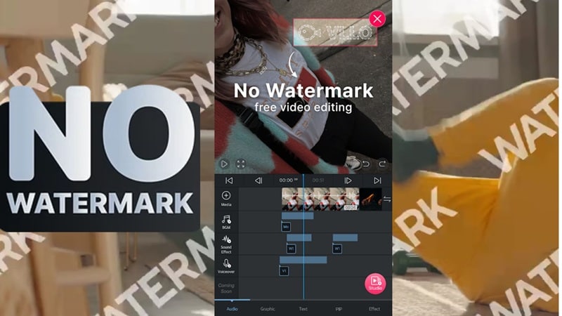 no watermark exports using vllo app