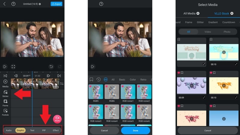 vllo app media effects and stocks