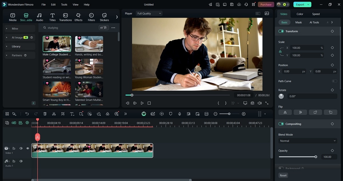 editing in filmora desktop
