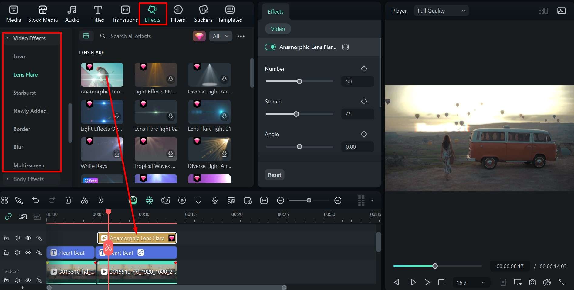 filmora adding effects